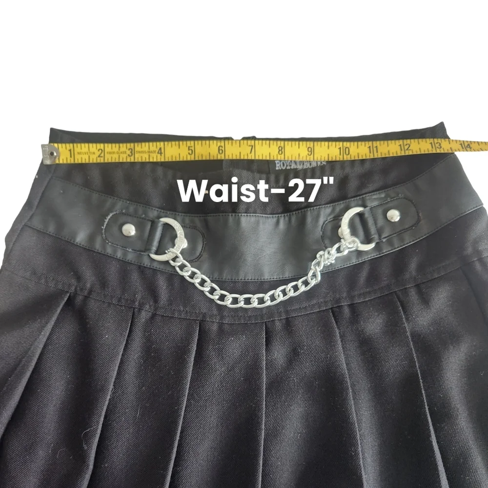 Royal Bones by TRIPP NYC Pleated Mini Skirt Black Size Small